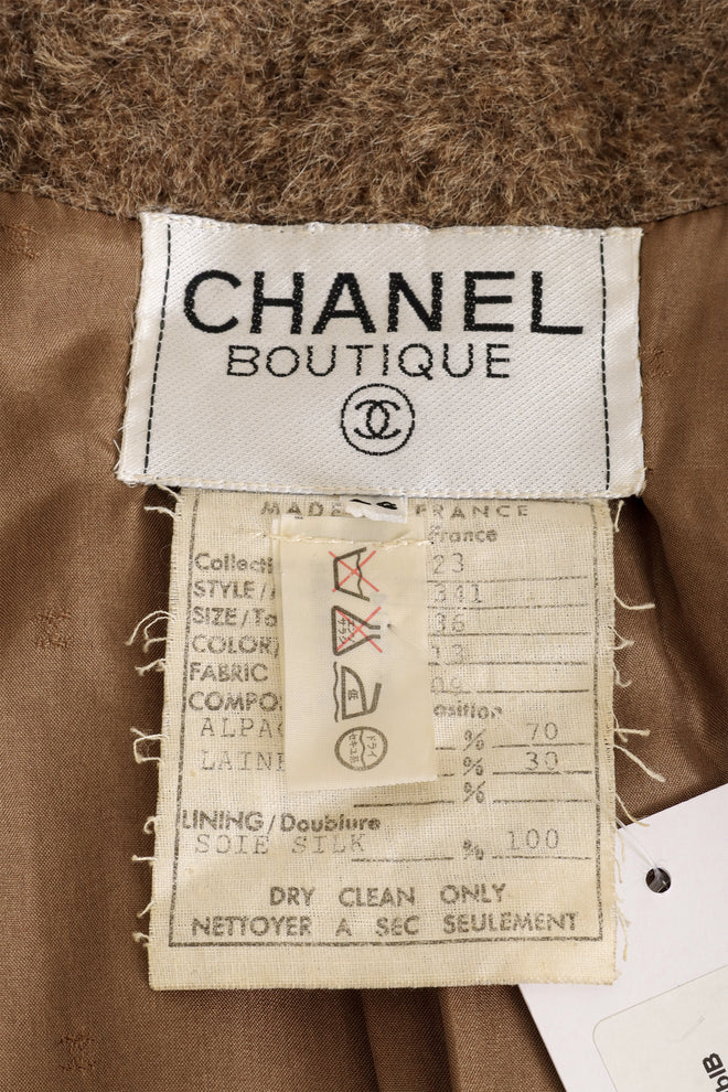 Alpaca Cocoon Jacket by Chanel label @ Recess LA