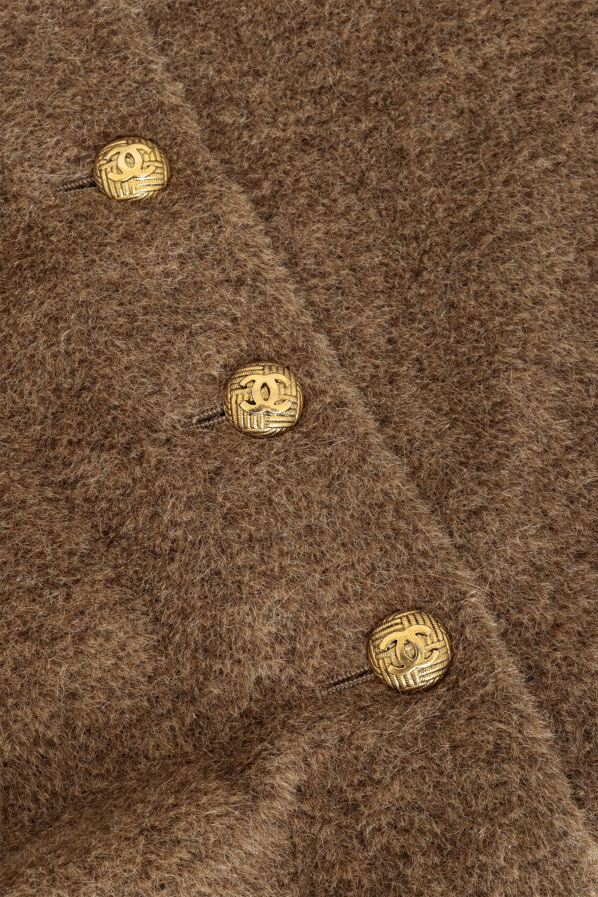 Alpaca Cocoon Jacket by Chanel buttons close @ Recess LA