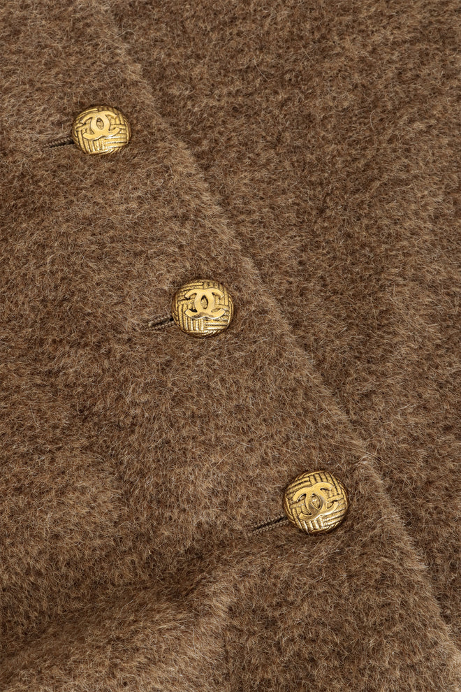Alpaca Cocoon Jacket by Chanel buttons close @ Recess LA