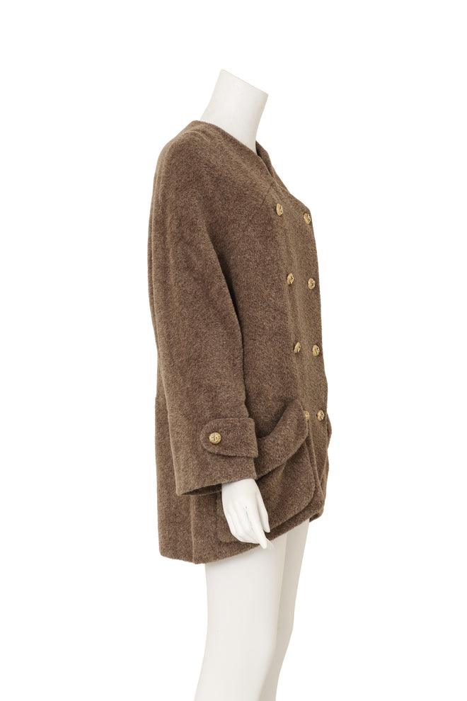 Alpaca Cocoon Jacket by Chanel on mannequin side @ Recess LA