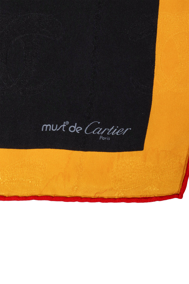 Ornate Jeweled Bow Print Scarf by Cartier signature @ Recess LA