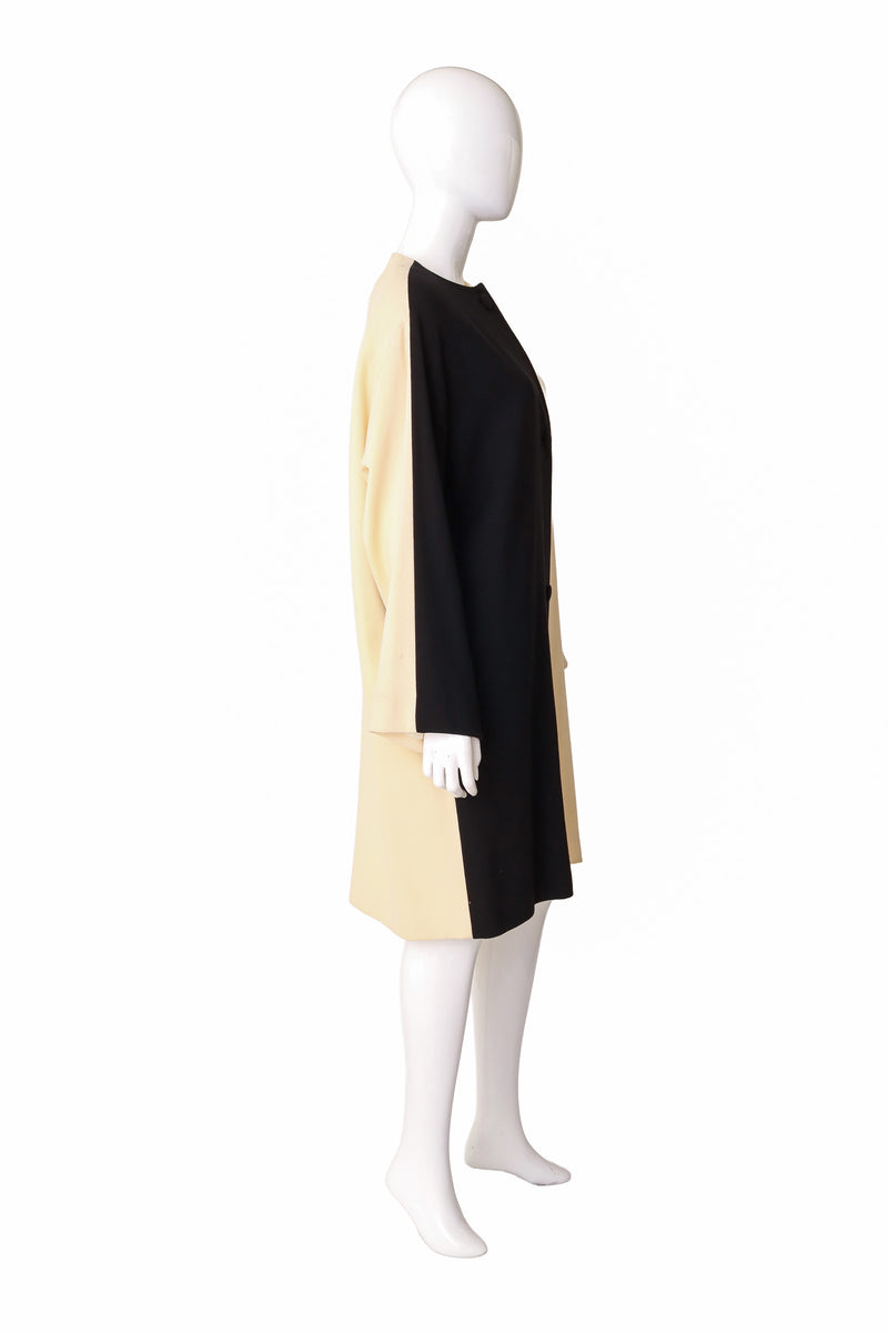 Wool Colorblock jacket by Anne Klein on mannequin side @ Recess LA 