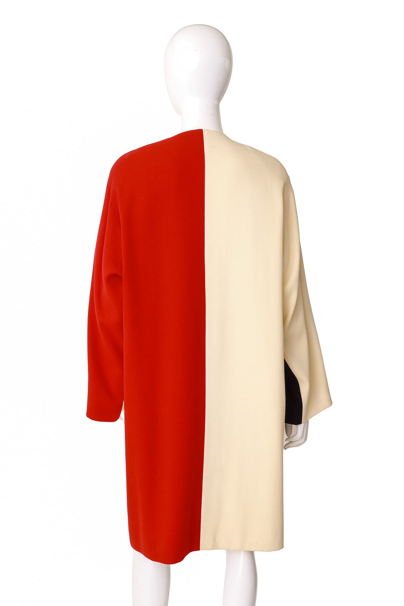 Wool Colorblock jacket by Anne Klein on mannequin back @ Recess LA 