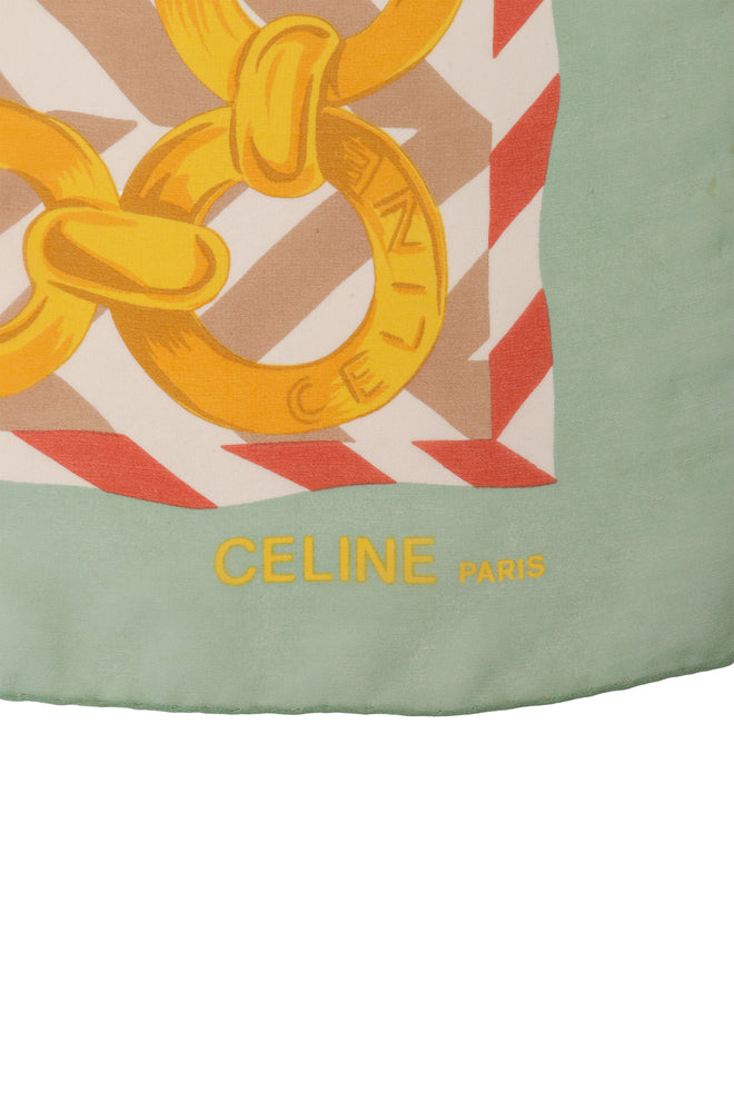 Chevron Chain Print Scarf by Celine signature @ Recess LA