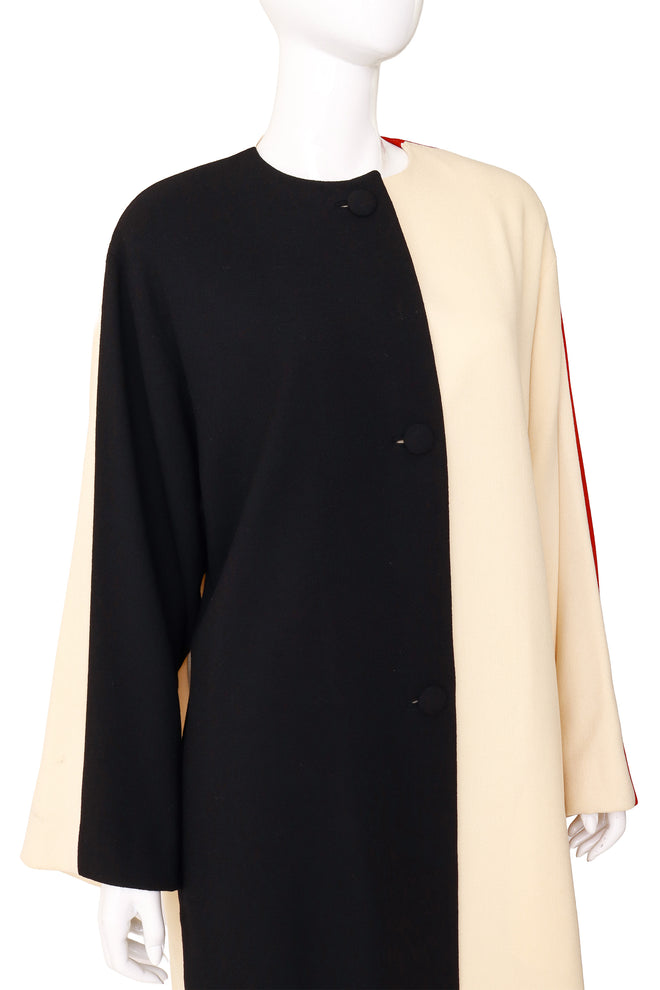 Wool Colorblock jacket by Anne Klein on mannequin close @ Recess LA 