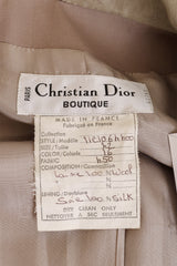 Vintage Christian Dior Contrast Wrap Suit Set jacket label @ Recess LA