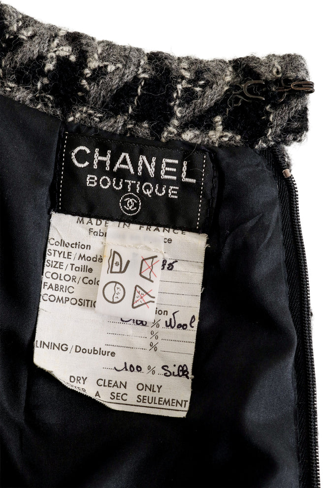 Knot Closure Bouclé Set by Chanel skirt label @ Recess LA
