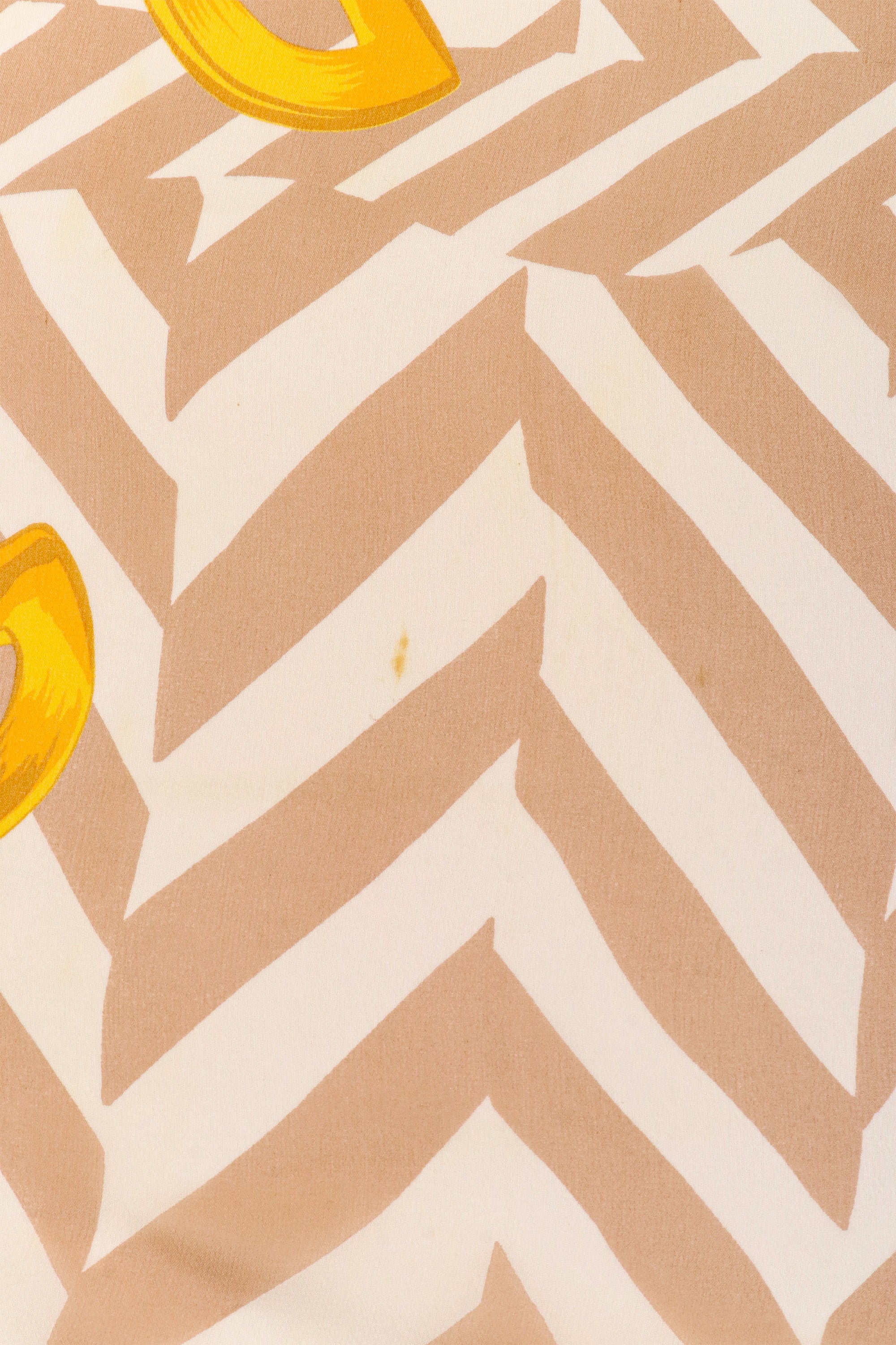 Chevron Chain Print Scarf by Celine white marks @ Recess LA