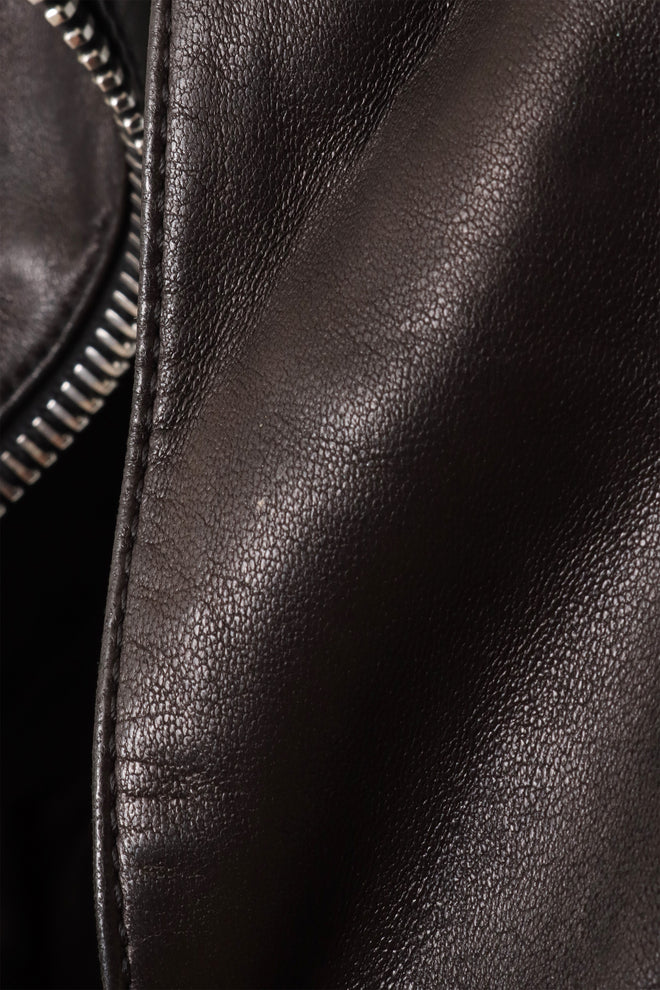 Leather Peplum Moto Jacket by Alexander McQueen scuff @ Recess LA