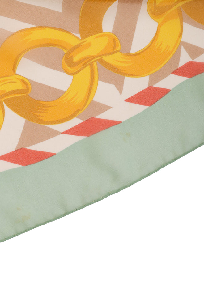 Chevron Chain Print Scarf by Celine hem mark @ Recess LA