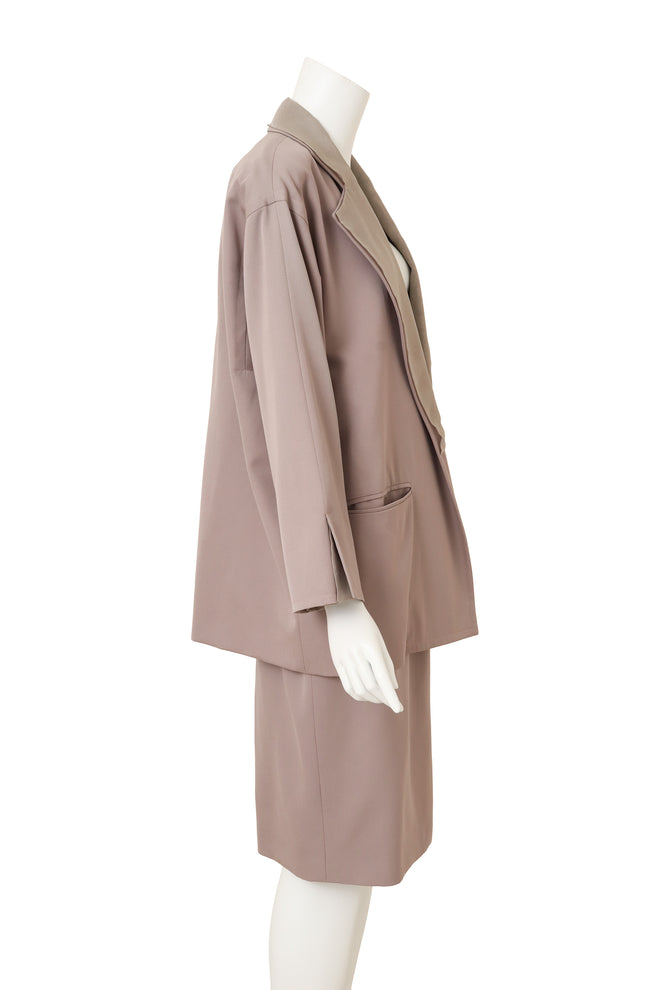 Vintage Christian Dior Contrast Wrap Suit Set on mannequin side @ Recess LA