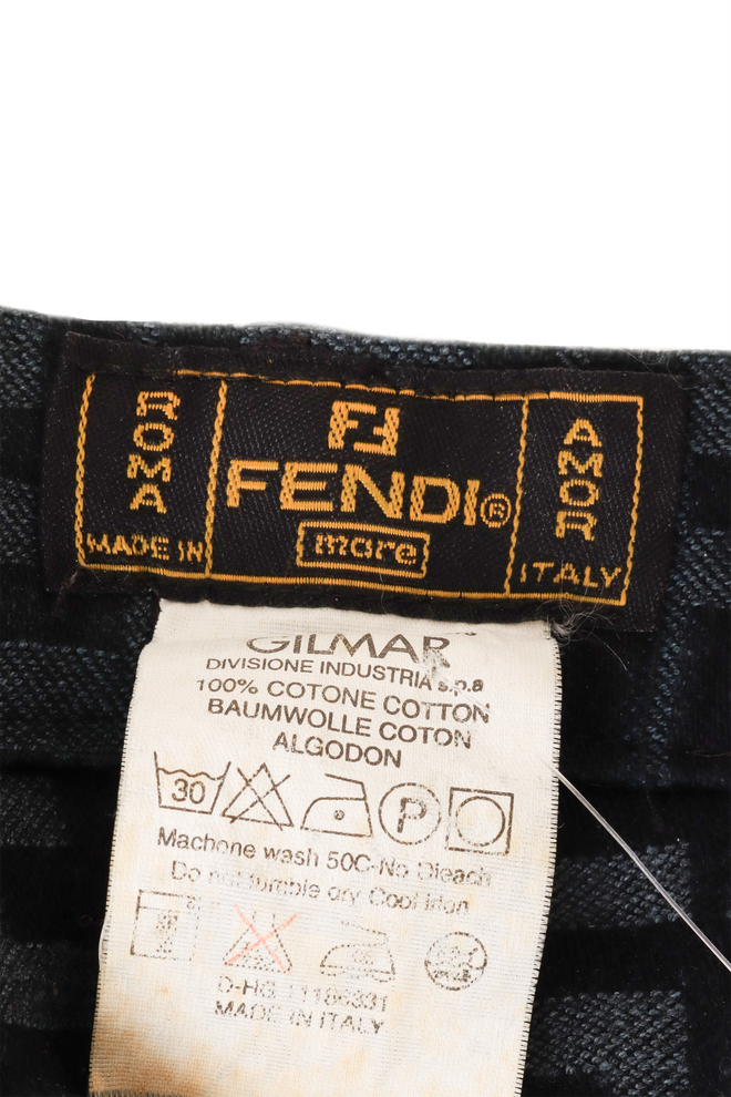 Graphic monogram logo denim blue jean pant by Fendi label @ Recess LA 