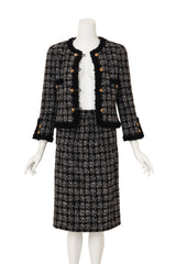 Knot Closure Bouclé Set by Chanel on mannequin jacket open @ Recess LA