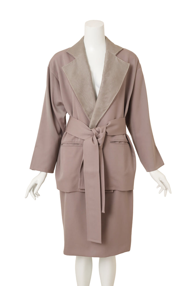 Vintage Christian Dior Contrast Wrap Suit Set on mannequin @ Recess LA