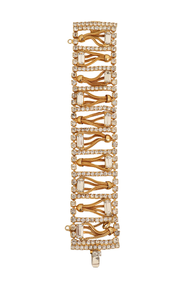 Vintage Crystal Chain Lattice Bracelet straight @ Recess LA
