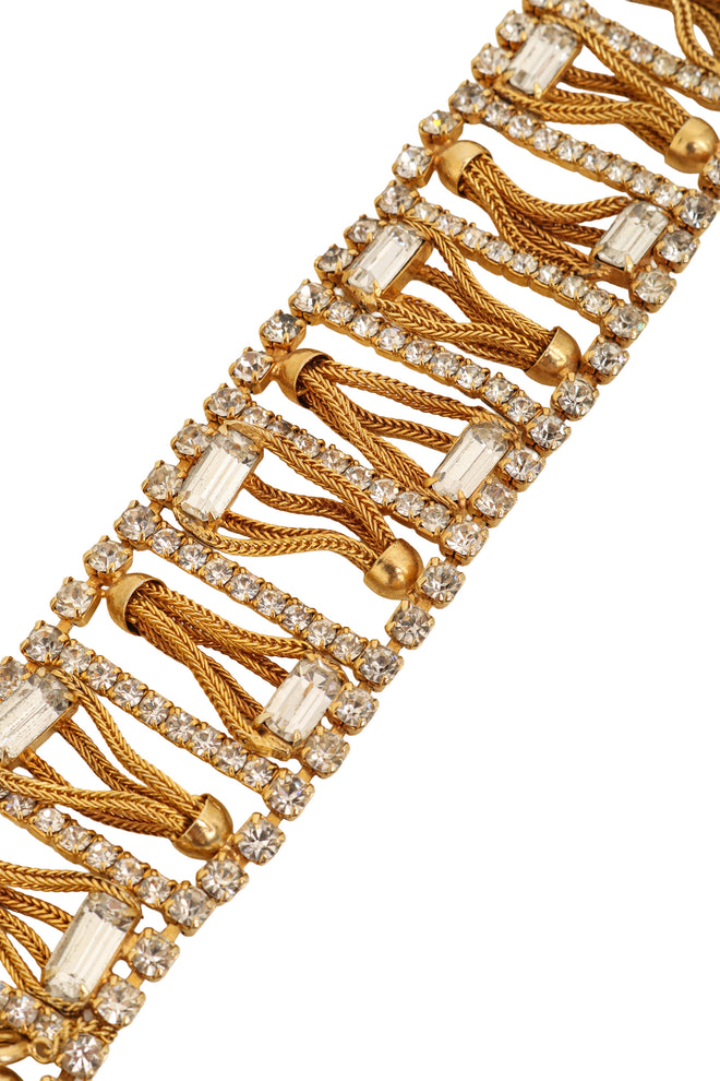 Vintage Crystal Chain Lattice Bracelet close @ Recess LA