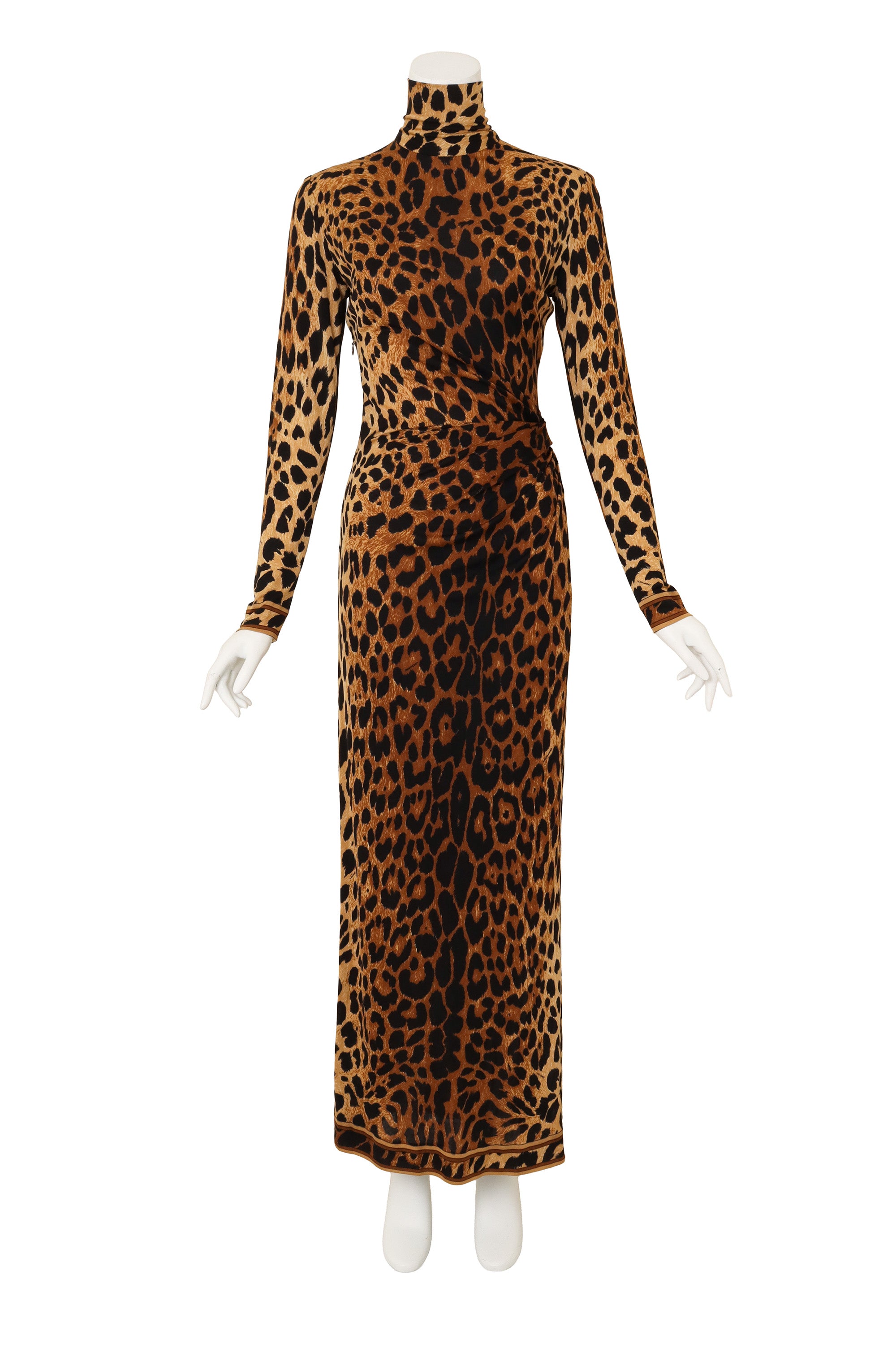Leopard Turtleneck Column Dress by Leonard on mannequin @ Recess LA