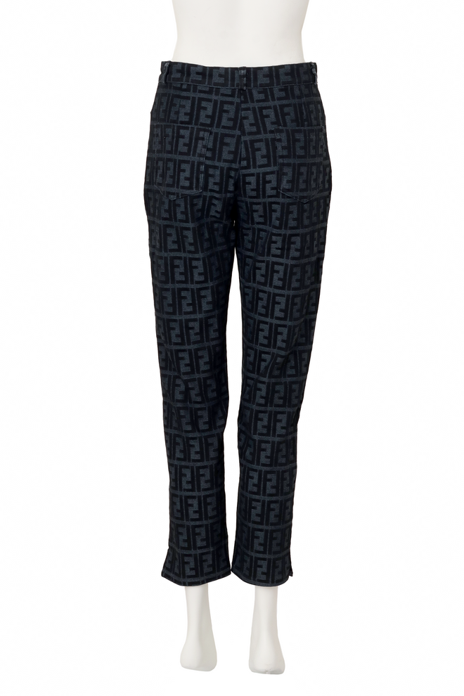 Graphic monogram logo denim blue jean pant by Fendi back @ Recess LA 