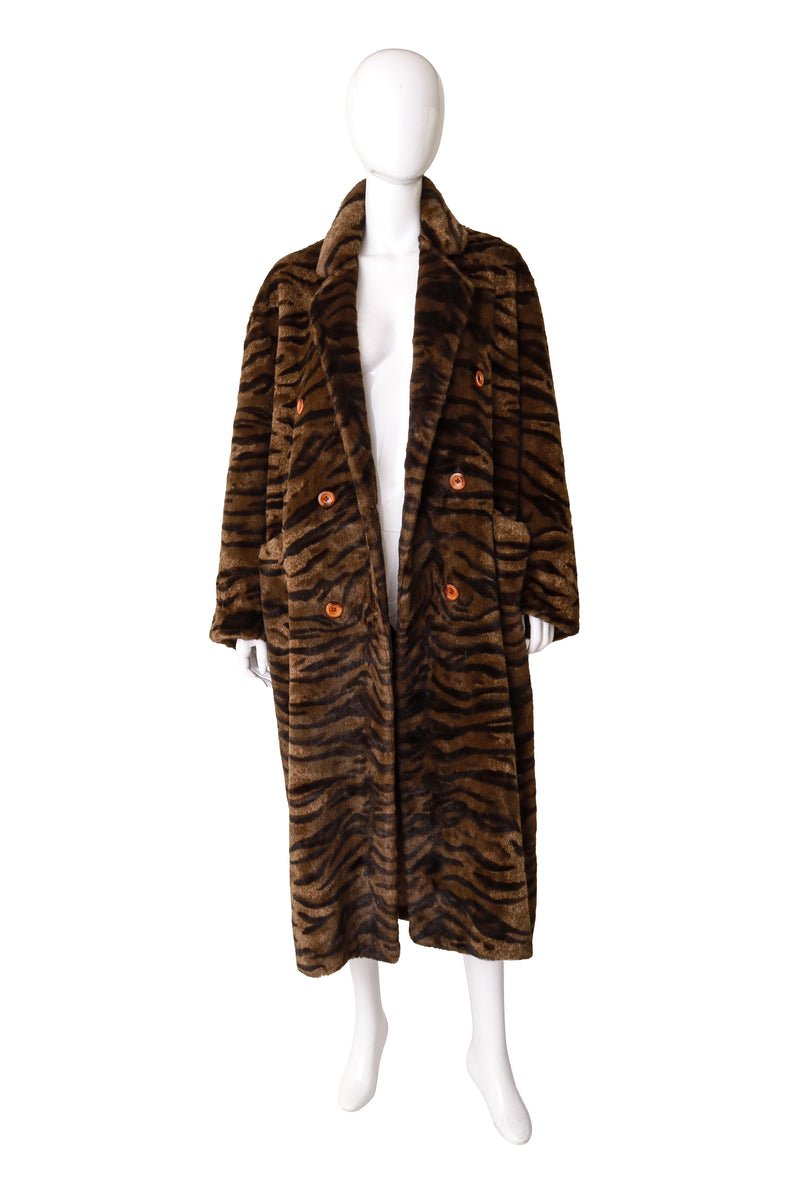 Tiger stripe coat by Norbert Nel on mannequin open @ Recess LA