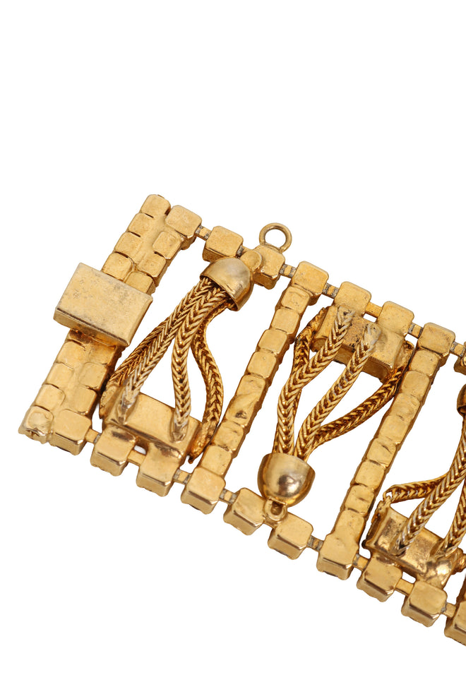 Vintage Crystal Chain Lattice Bracelet back @ Recess LA