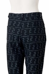Graphic monogram logo denim blue jean pant by Fendi back up close  @ Recess LA 