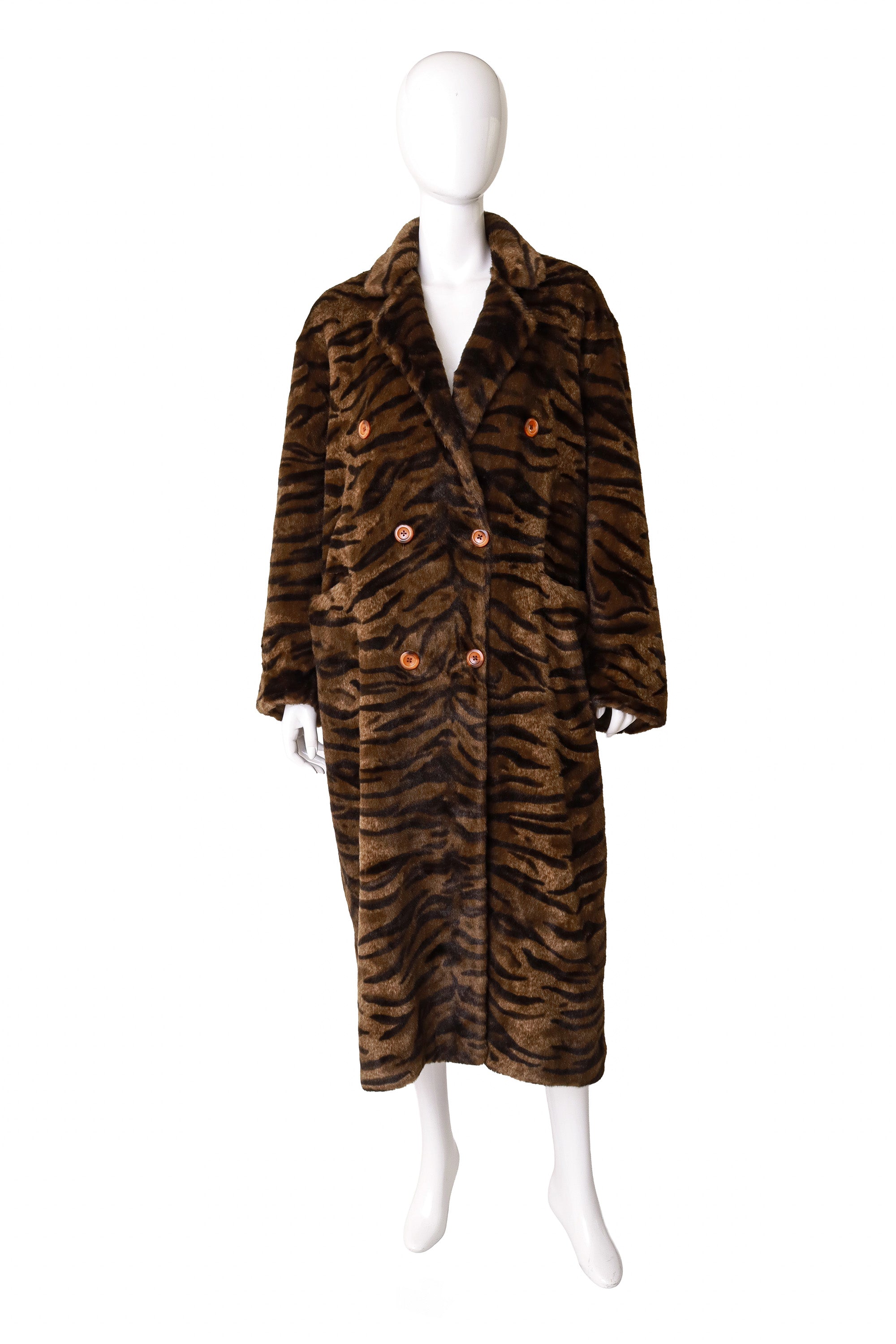 Tiger stripe coat by Norbert Nel on mannequin @ Recess LA