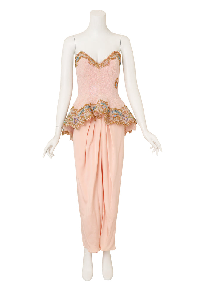 Beaded Peplum Gown by Fabrice on mannequin @ Recess LA