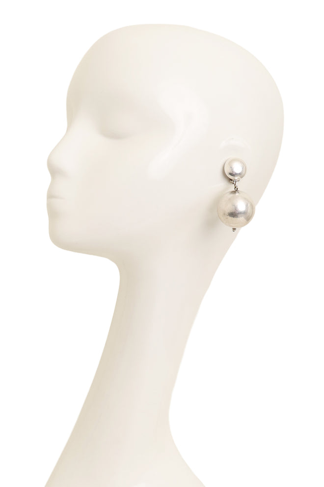 Vintage Sterling Ball Drop Earrings on mannequin @ Recess LA
