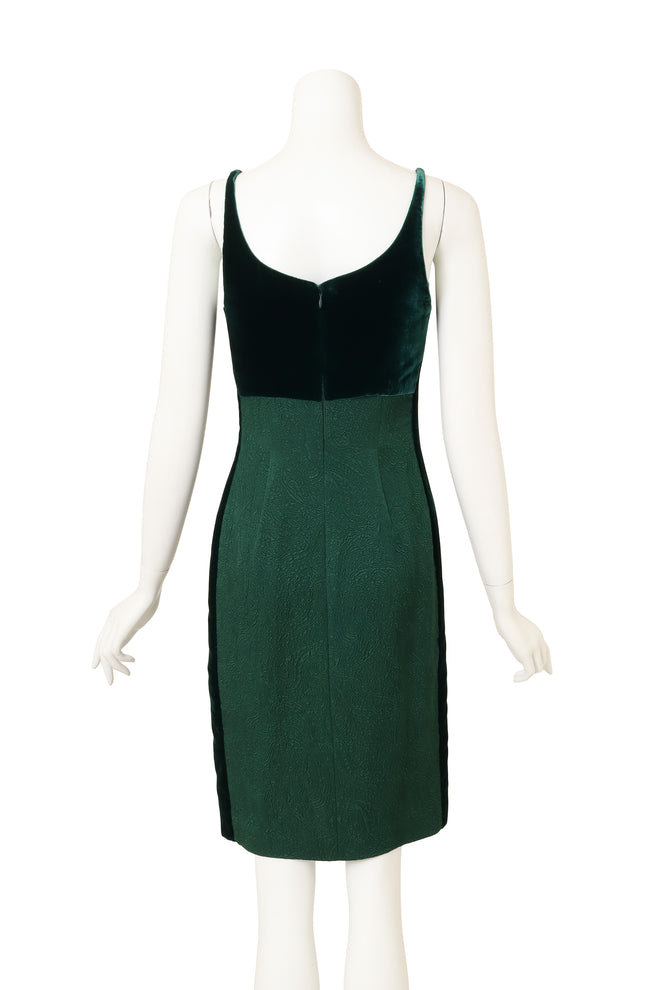 Vintage Valentino Paisley Jacquard Velvet Dress & Jacket Set dress back @ Recess LA 