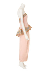 Beaded Peplum Gown & Shawl by Fabrice on mannequin side @ Recess LA
