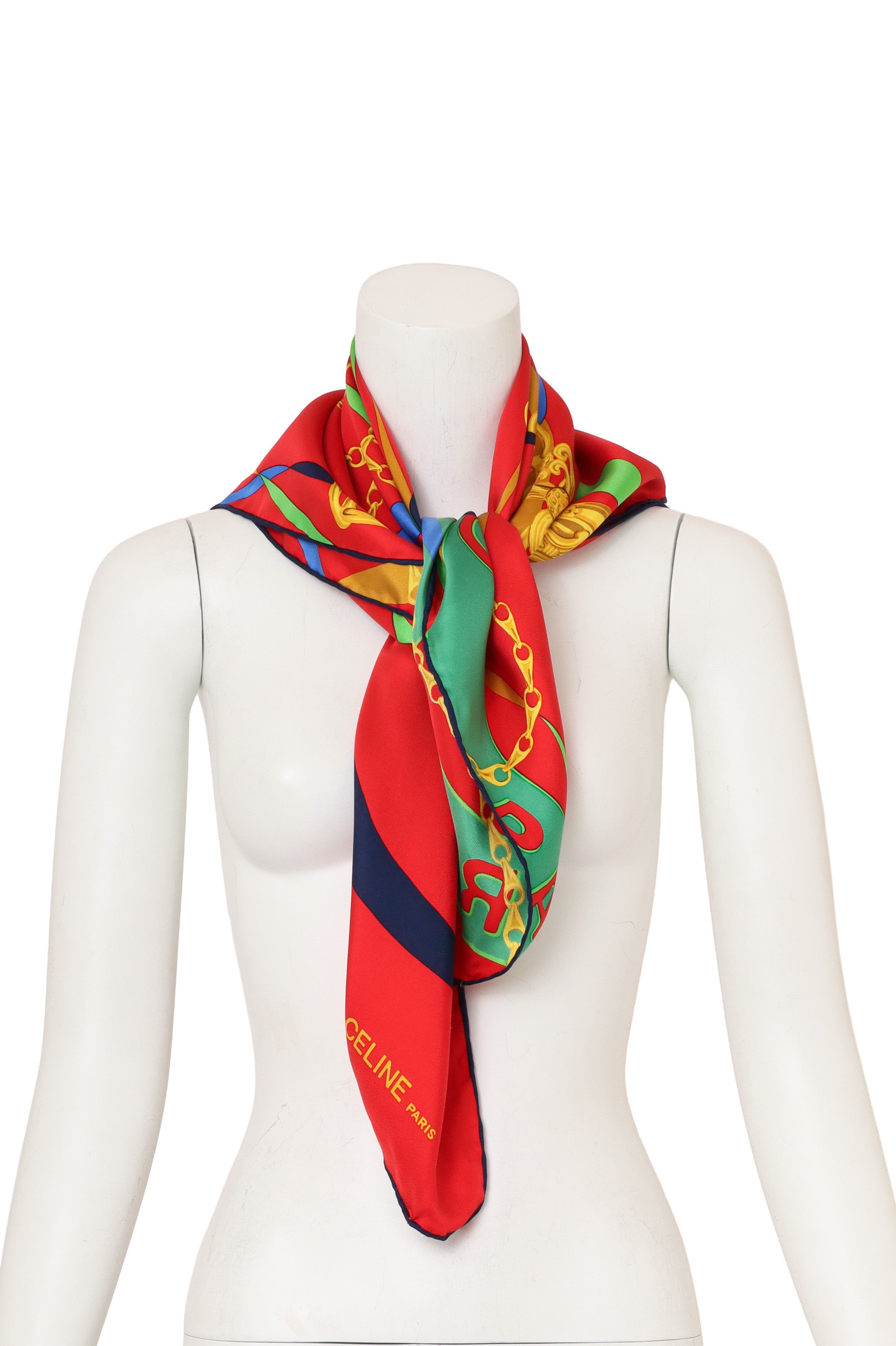 Ribbon Chain Link Print Scarf by Celine on mannequin @ Recess LA