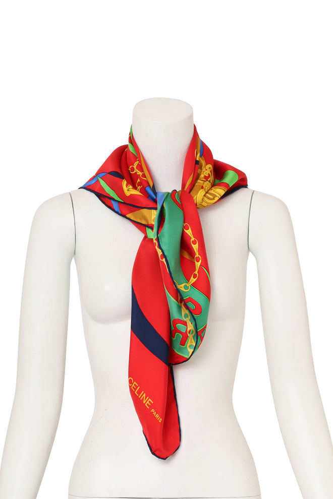 Ribbon Chain Link Print Scarf by Celine on mannequin @ Recess LA