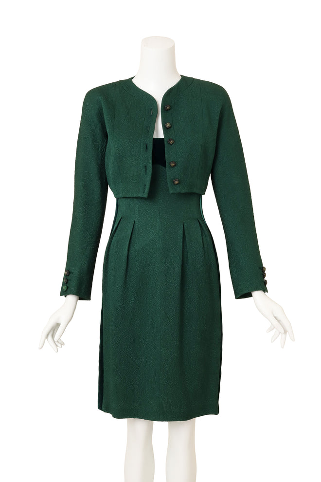 Vintage Valentino Paisley Jacquard Velvet Dress & Jacket Set @ Recess LA 