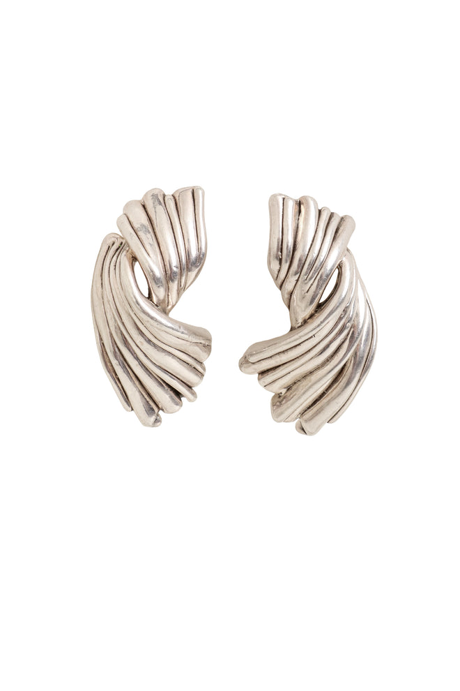 Vintage Plated Sculptural Twist Earrings @ Recess LA
