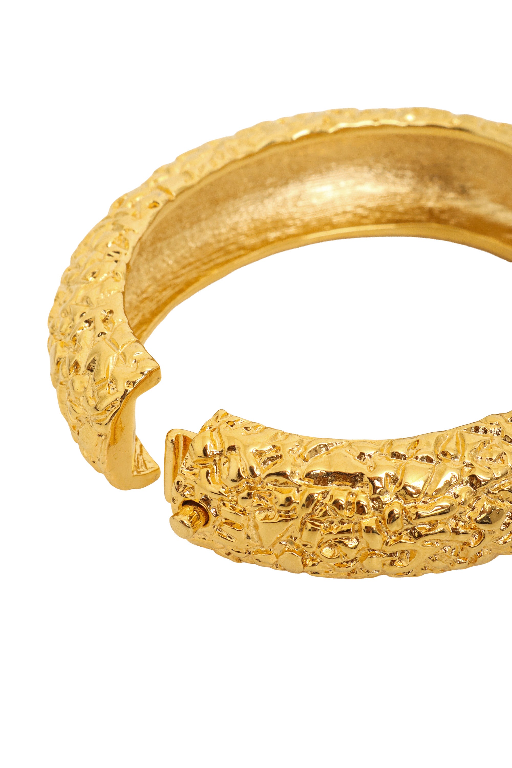 Textured Bangle Bracelet by Kenneth Jay Lane hinge open @ Recess LA