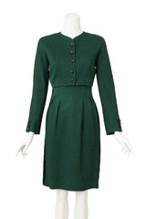 Vintage Valentino Paisley Jacquard Velvet Dress & Jacket Set jacket closed @ Recess LA 