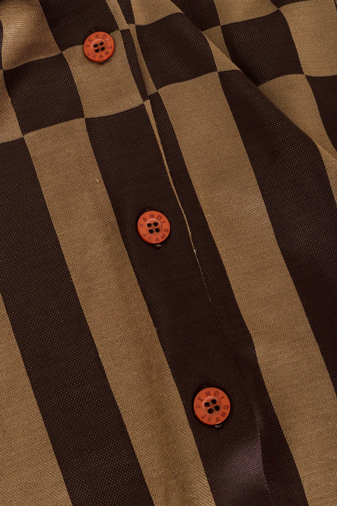 Zucca Logo Check Shirt by Fendi fabric close @ Recess LA