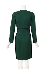 Vintage Valentino Paisley Jacquard Velvet Dress & Jacket Set back @ Recess LA 