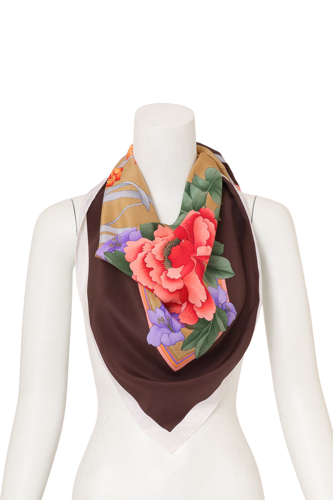 Botanical Floral Printed Scarf by Leonard on mannequin @ Recess LA