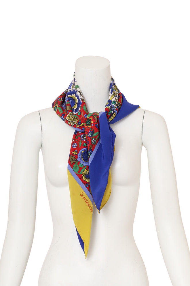 Ornate Floral Print Scarf by Gianni Versace on mannequin @ Recess LA