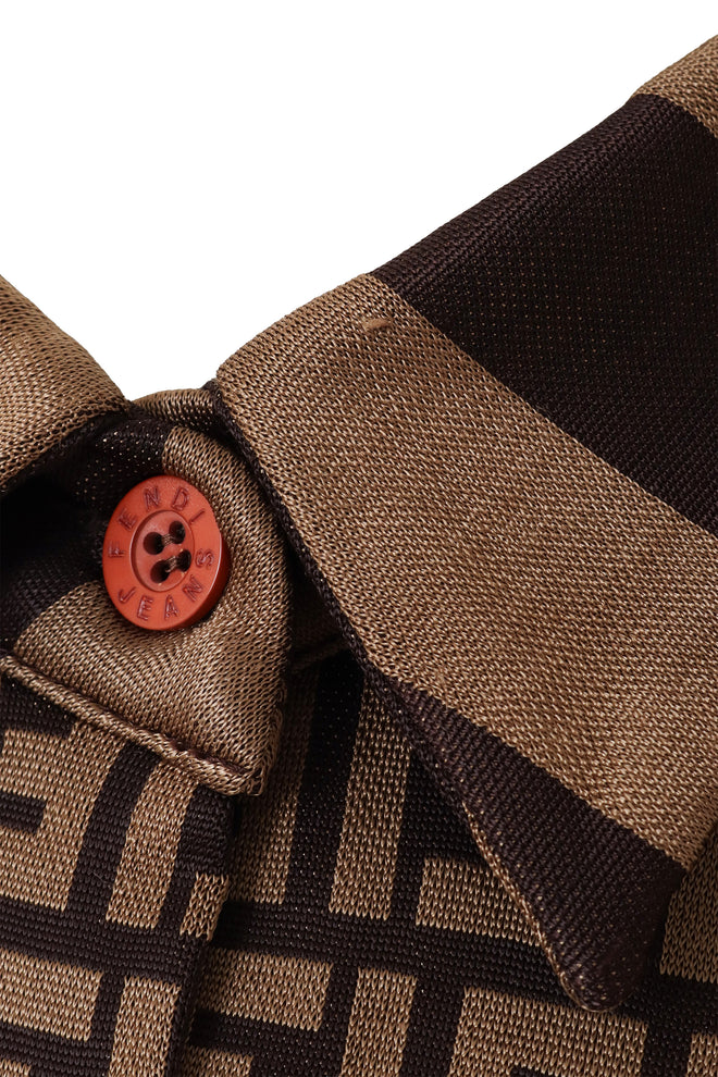 Zucca Logo Check Shirt by Fendi collar snag @ Recess LA