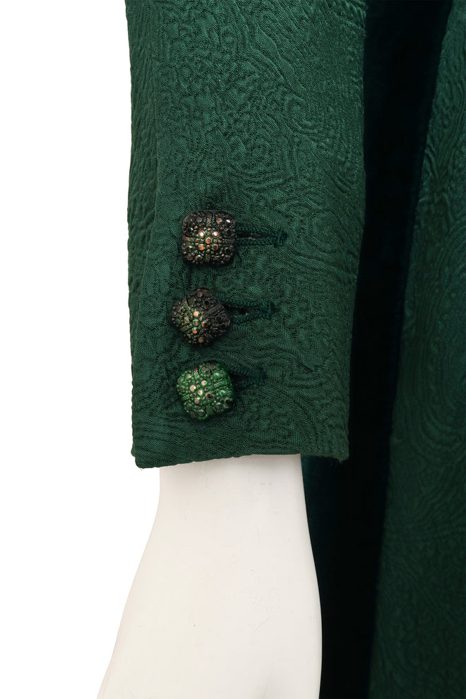 Vintage Valentino Paisley Jacquard Velvet Dress & Jacket Set buttons @ Recess LA 