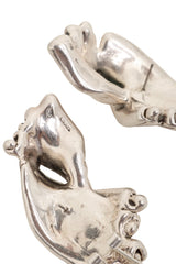 Vintage Plated Sculptural Twist Earrings Israel mark @ Recess LA