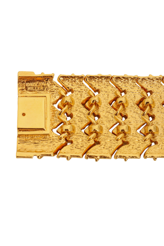 Vintage woven Crystal Clasp Bracelet by Nolan Miller signature @ Recess LA