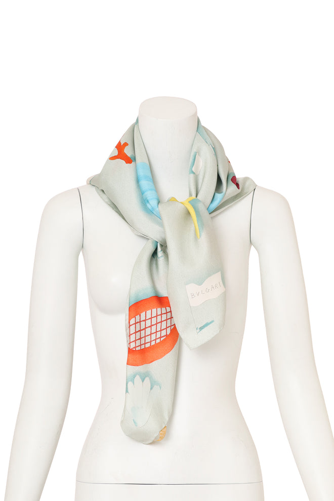 Beach Scene Print Scarf by Bvlgari on mannequin @ Recess LA