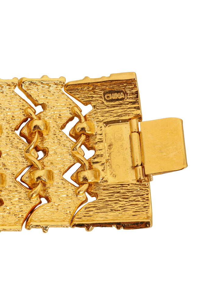 Vintage woven Crystal Clasp Bracelet by Nolan Miller China mark @ Recess LA