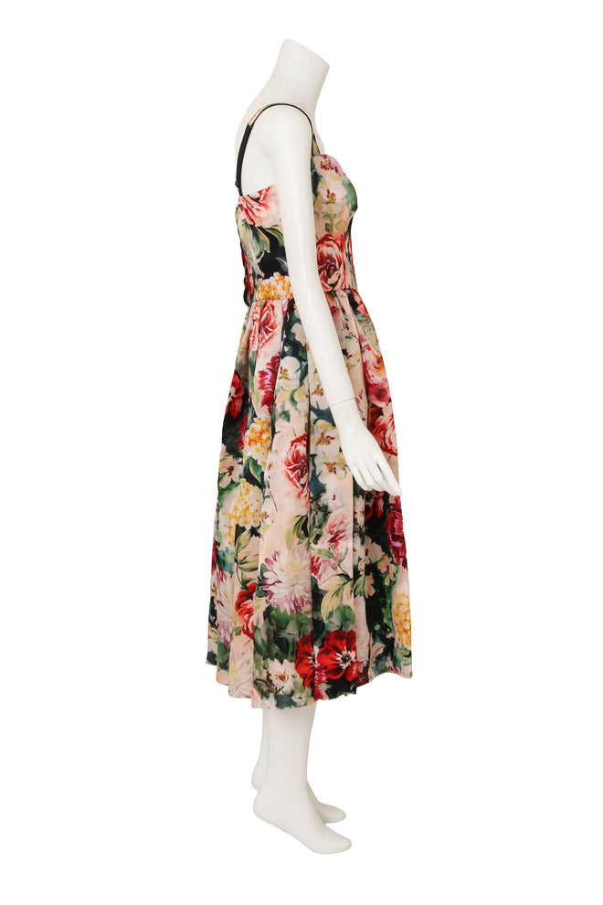 Floral Bustier Dress by Dolce & Gabbana on mannequin side @ Recess LA