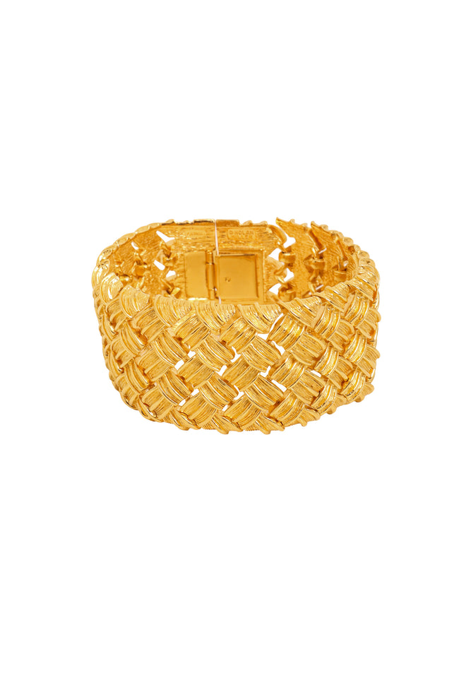 Vintage woven Crystal Clasp Bracelet by Nolan Miller @ Recess LA