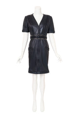 Leather Corset Waist Dress by Krizia on mannequin @ Recess LA
