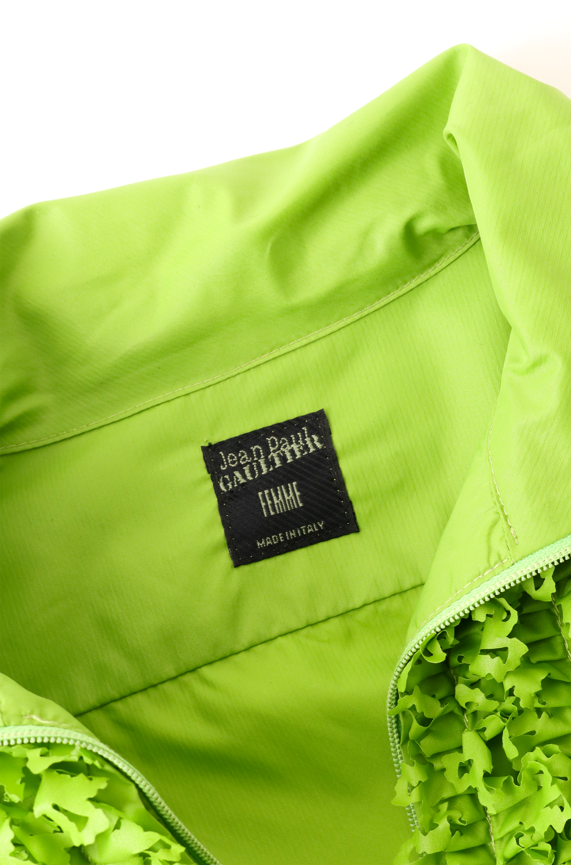 ruffle-front zip jacket by Jean Paul Gaultier label  @ Recess LA